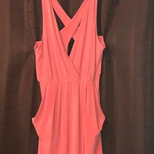 Bright Orange Dress With Pockets